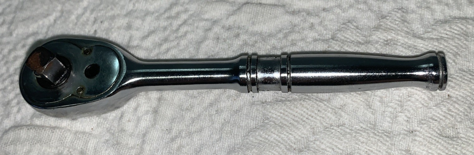Snap On Tools 1/4” Drive Mini Stubby Compact Chrome Ratchet TM 70 USA Made
