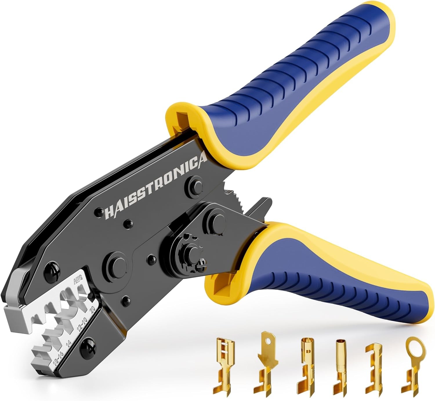 Haisstronica Crimping Tool for Non-Insulated Open Barrel Terminals Blue