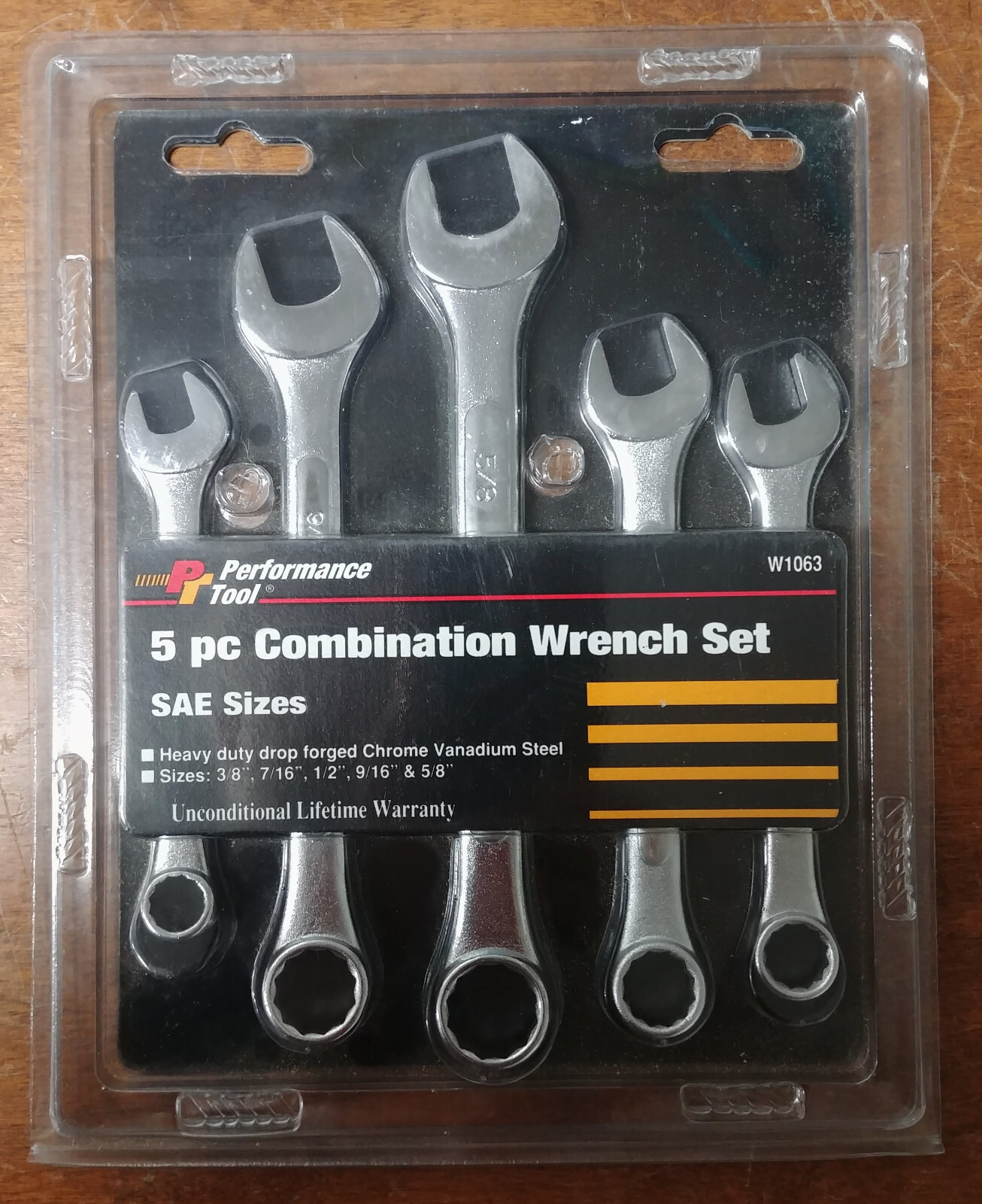 Vintage SAE 5 pc Combination Wrench set 3/8,7/16,9/16,5/8 inches made in Taiwan