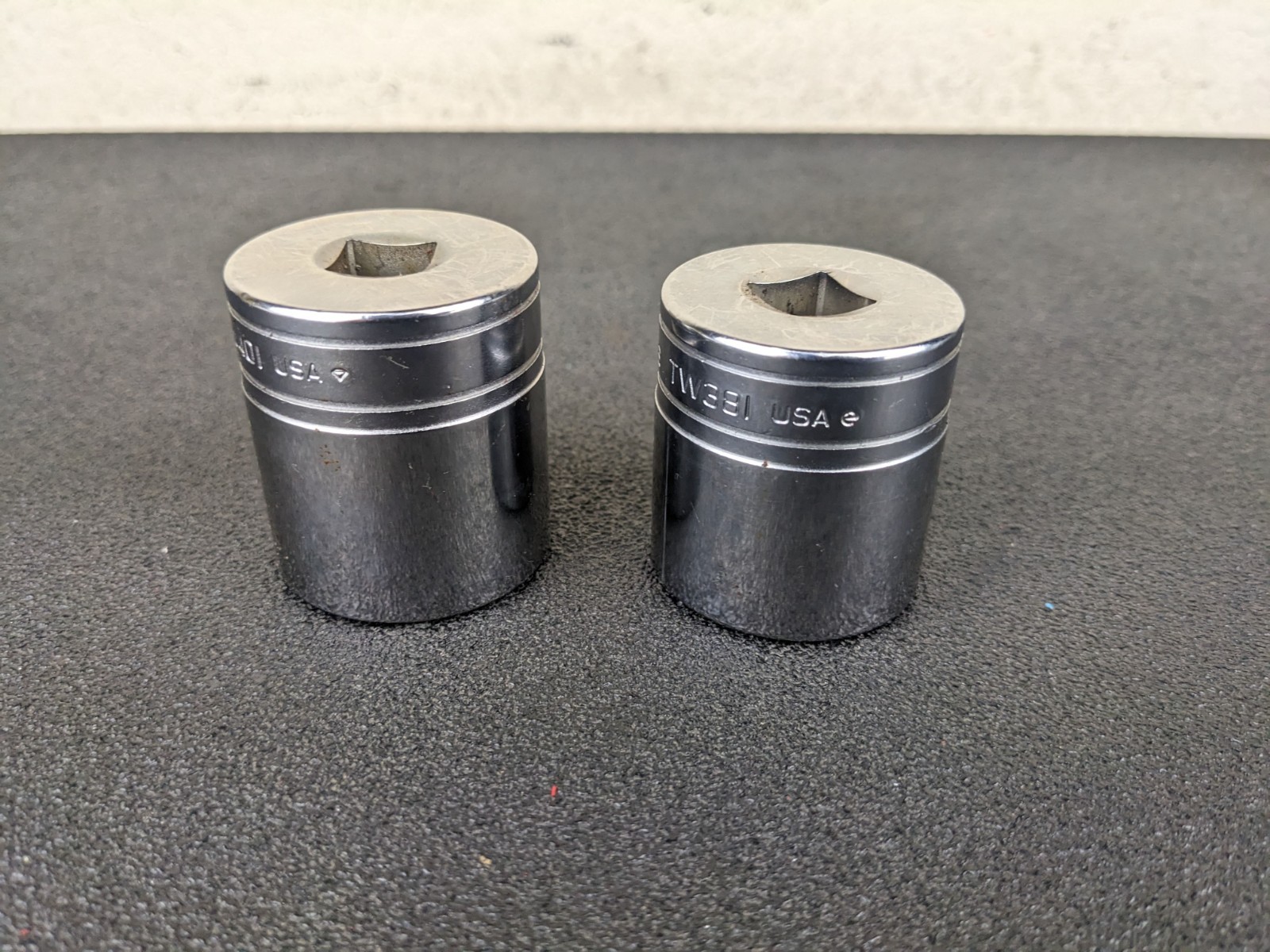 #bp073 Snap-on Tools USA TW381 TW401 1/2″ Drive SAE 6pt Chrome Sockets