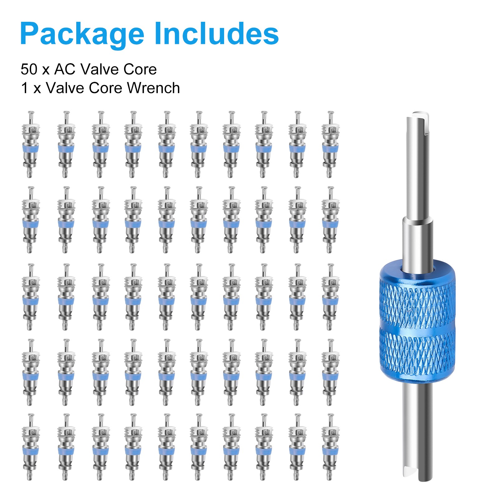 51Pcs A/C Air Conditioning R410A R12 Valve Core High Low Pressure Remover Tool