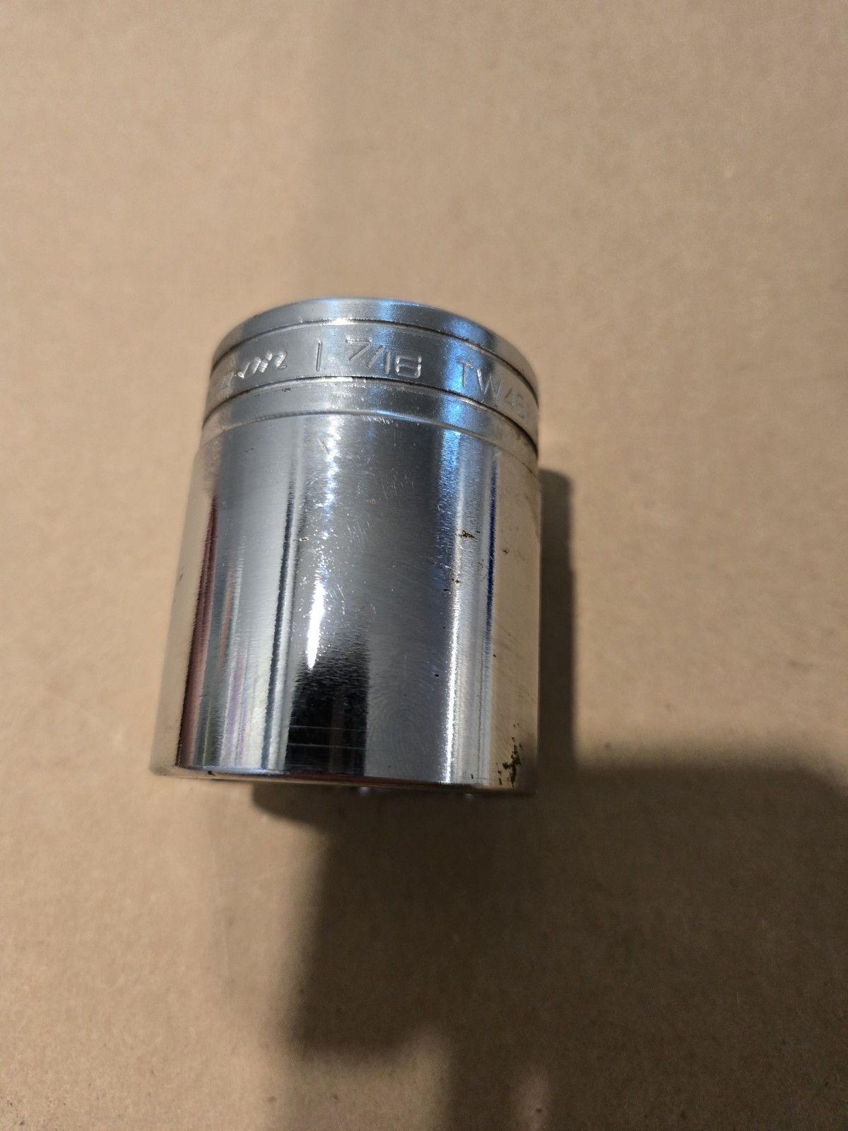 Snap On 1/2″ Drive 1-7/16″ 6PT SAE Shallow Chrome Socket USA TW461