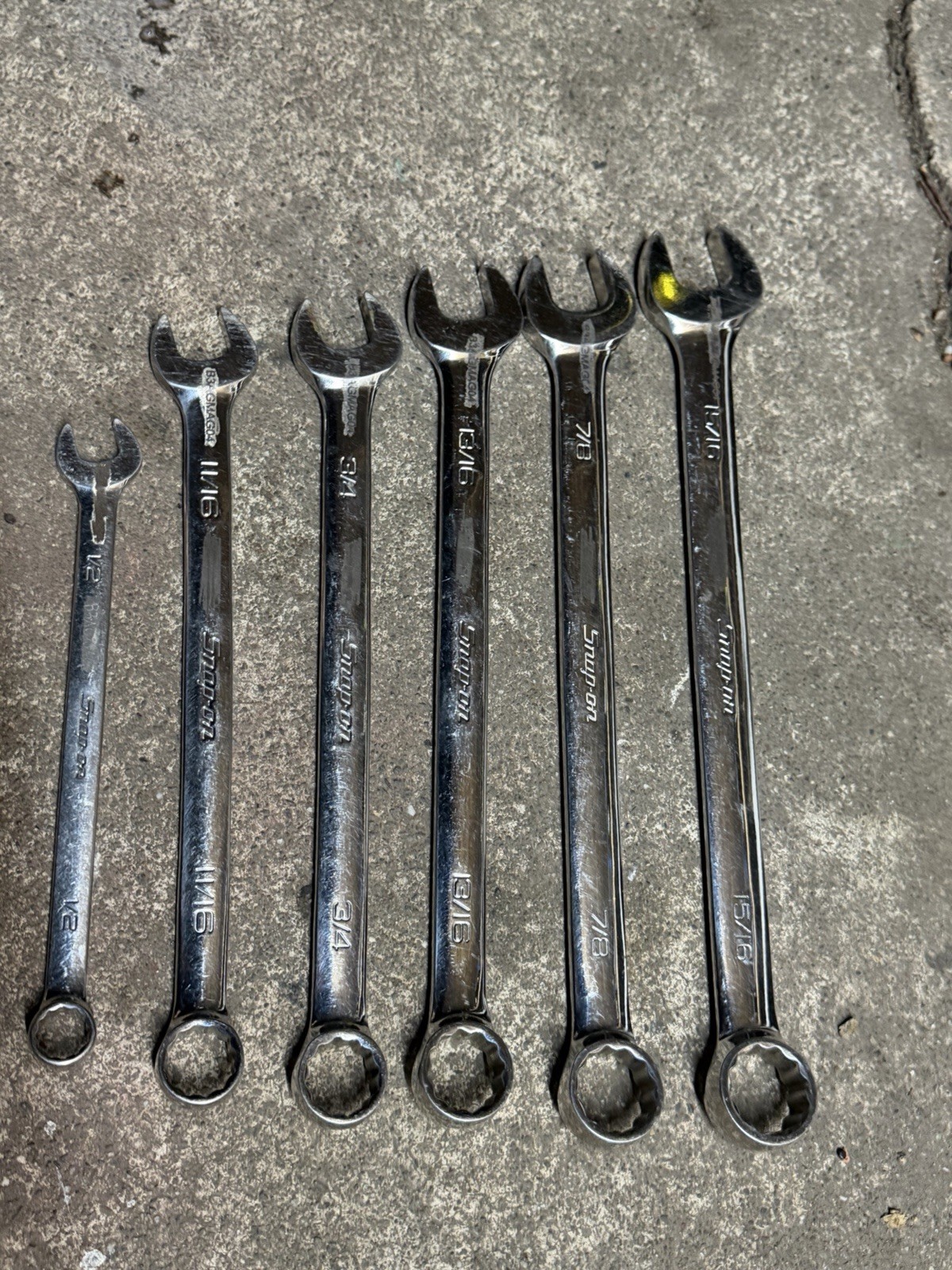 Snap On 5ps Tools Set OEX30B 15/16/7/8/13/16/3/4/11/16/1/2” Wrench USA