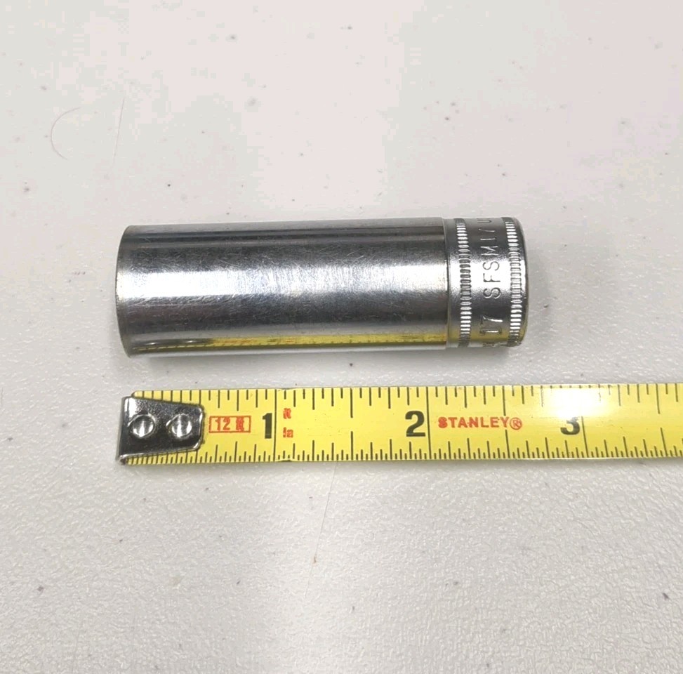 Snap-On Tools SFSM17 17mm metric 3/8″ drive 6 point deep chrome socket