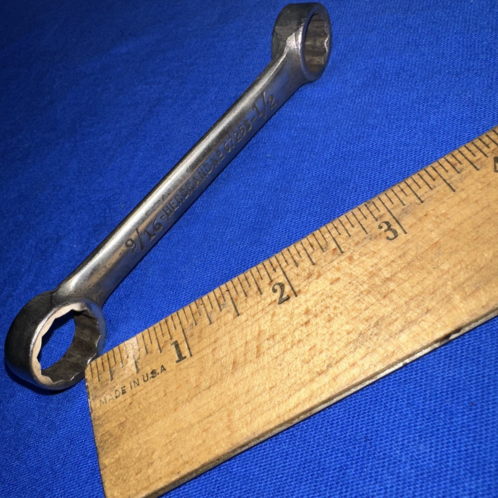 Herbrand Offset Dual Box End Wrench 1/2″ & 9/16″ 6725B Used 4.5 Inch
