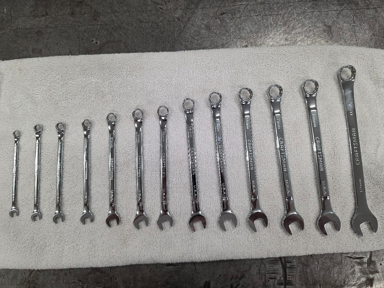 Craftsman Professional Series Full Polish 12pt Metric Combination Wrench Set