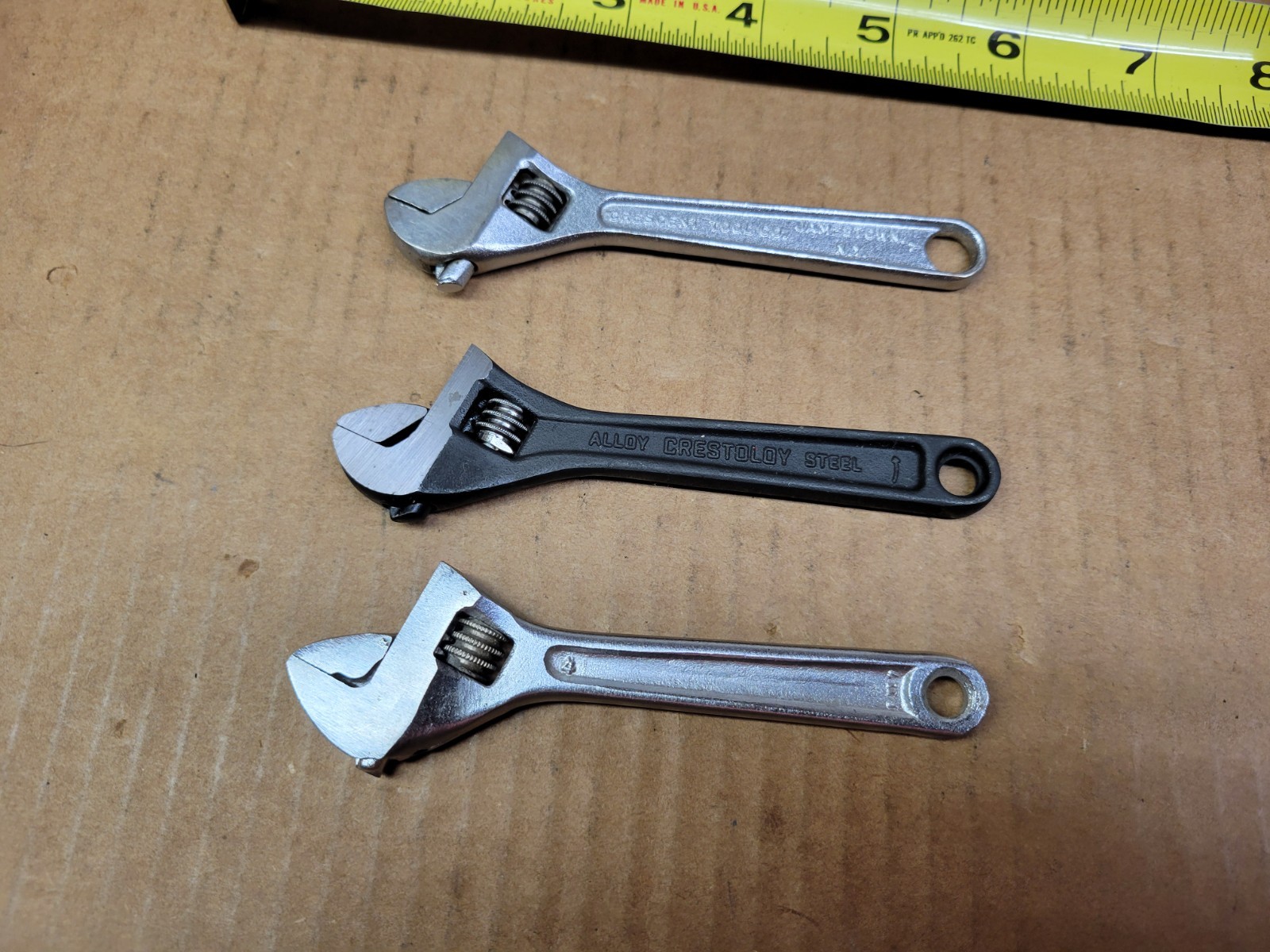 3-Piece 4″ Adjustable Wrench Lot Crestology Crescent Proto
