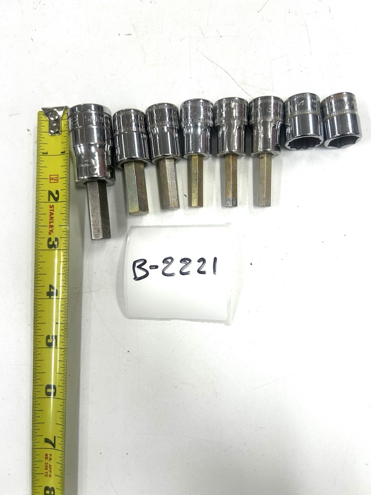 B-2221 Snap-on SAE Hex Bit Soc Lot 3/8” Drive All Driv Sock Mix Siz USA