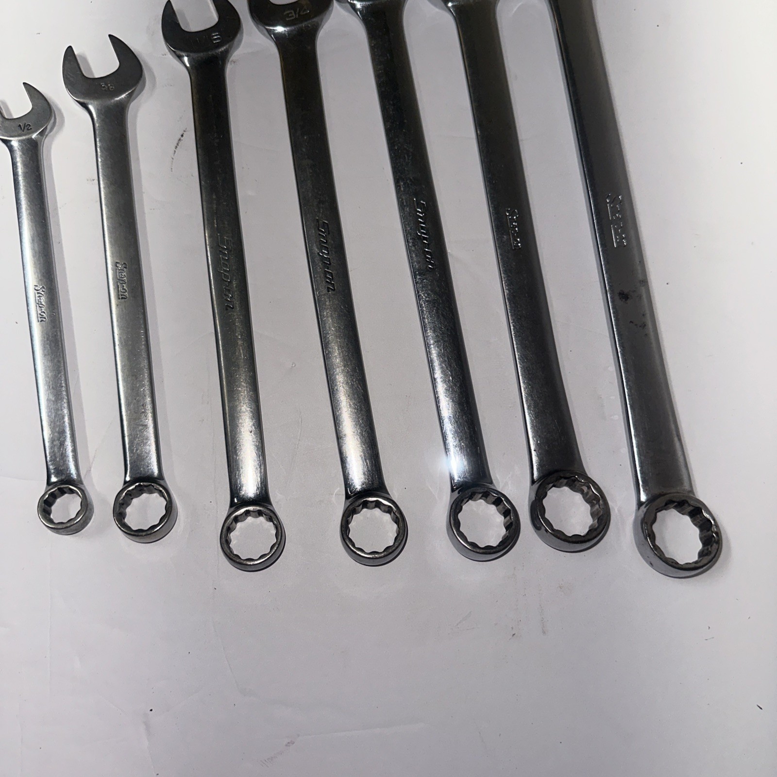 Snap On Large Wrench Tool Lot (15/16,7/8,3/4,13/16,11/16,5/8,1/2 MSRP 368.