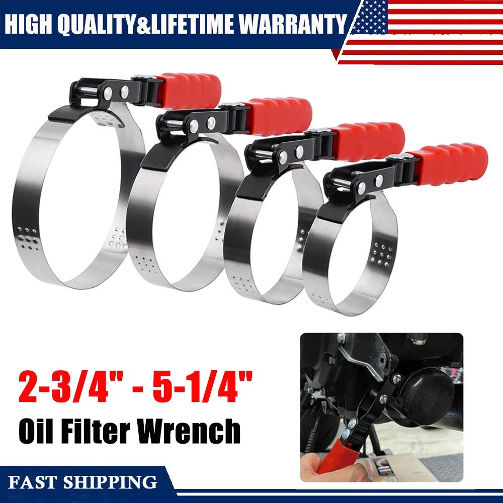 SPARKWHIZ 4 Sizes Oil Filter Wrench Oil Filter Removal Tool Set 2-3/4″ – 5-1/4″