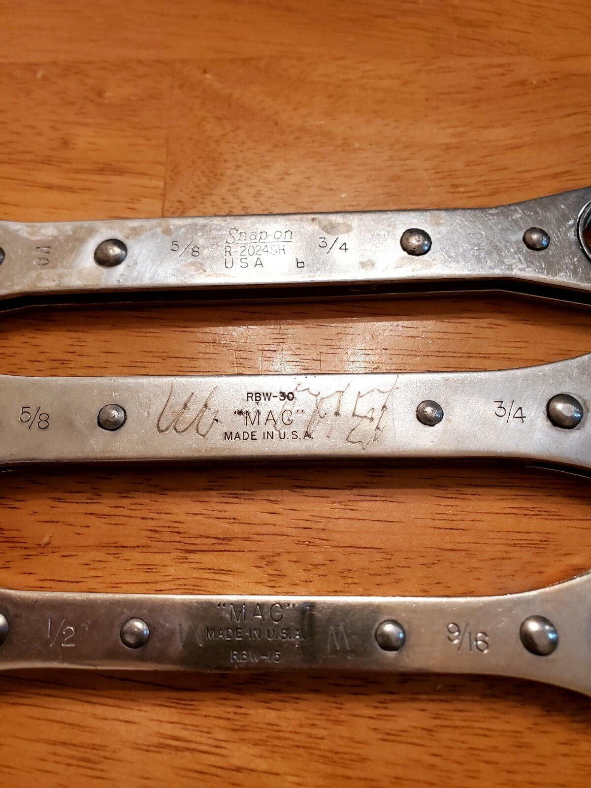 Mac Snap On 1/2-9/16 5/8-3/4 6&12PT Ratchet Wrenchs Lot Of 3