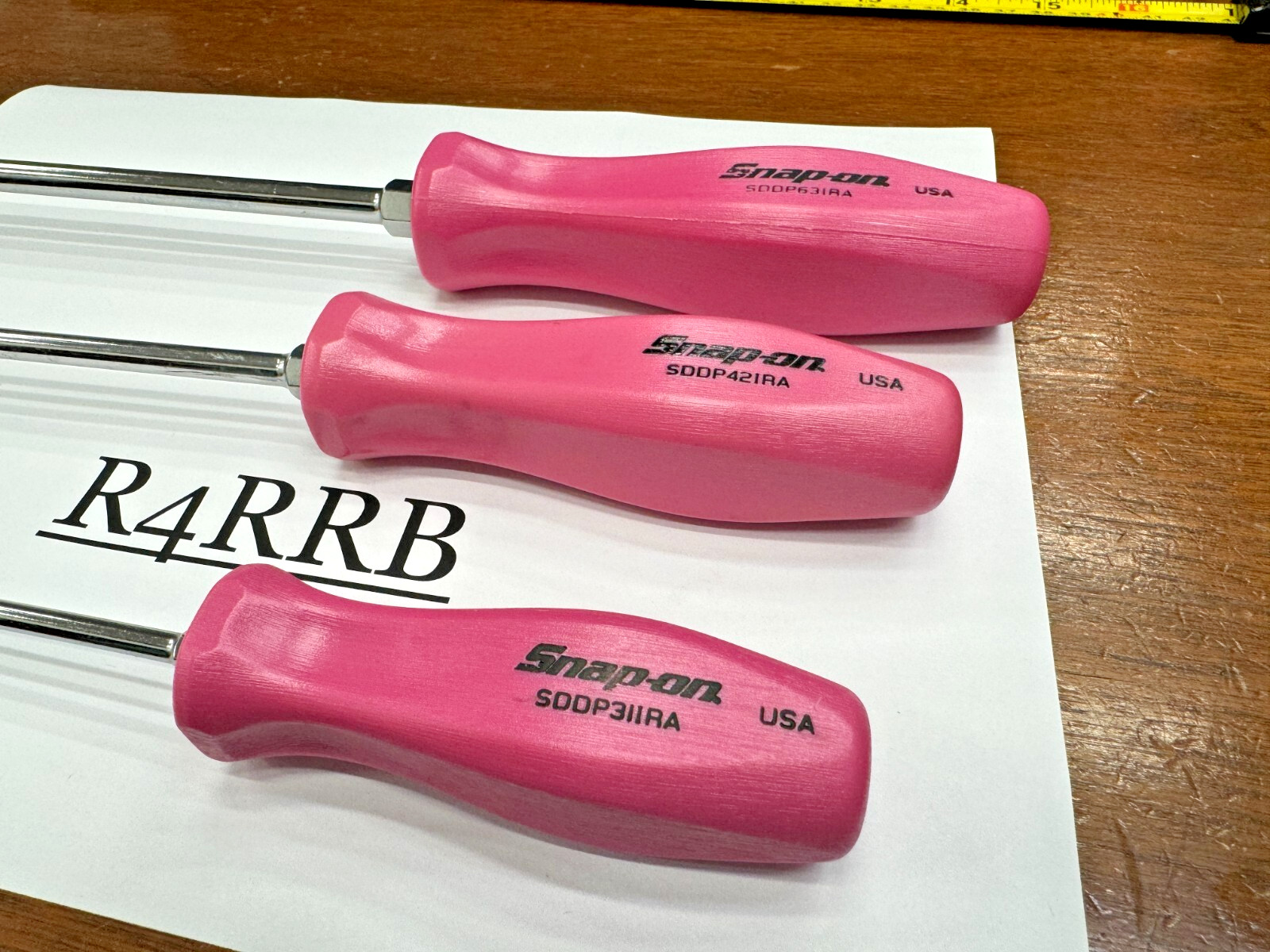 Snap-on Tools USA NEW 3pc PEARL PINK GRIP PHILLIPS P1 P2 P3 Screwdriver Lot Set