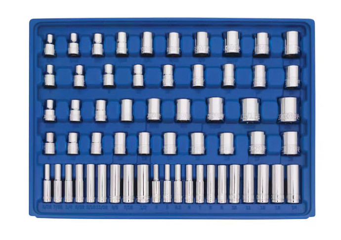 Kobalt 302-Piece Standard & Metric Polished Chrome Mechanics Tool Set with CASE