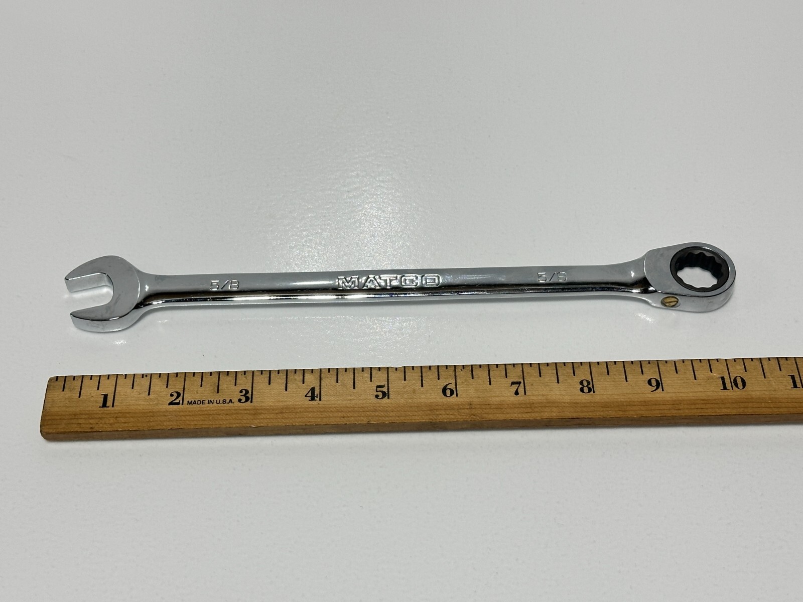 Matco 7GRCXL202 5/8” SAE 72 Teeth Extra Long Ratcheting Wrench, Non-Slip Box