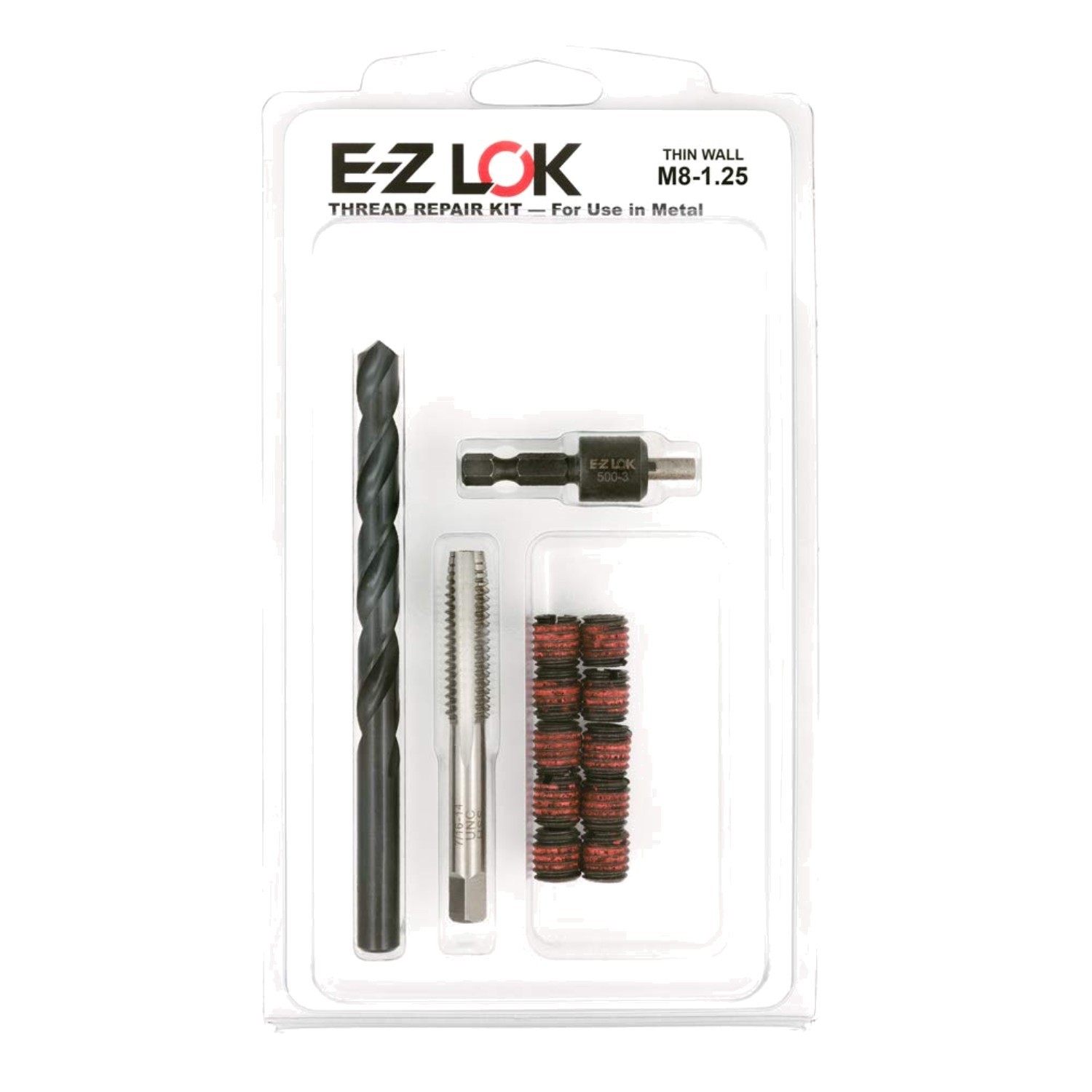 Metal Thread Repair Kit – M8-1.25 Carbon Steel Inserts