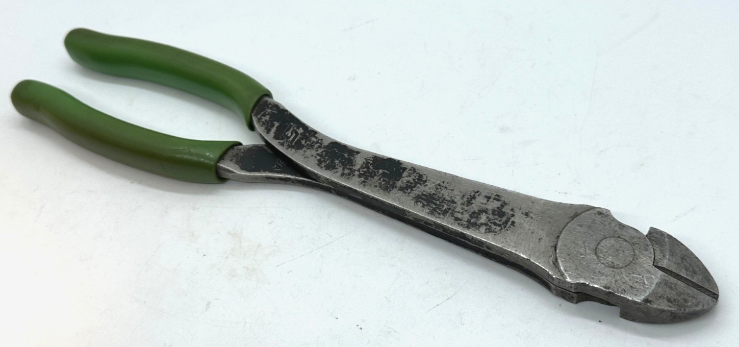 🇺🇸 Snap On Tools Diagonal Cutters Pliers 11″ Long Reach Wire Side Green Grip