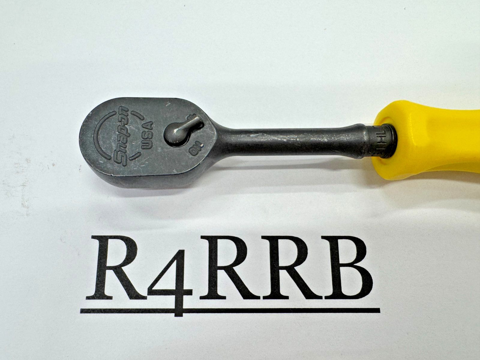 Snap-on Tools RARE CLASSIC YELLOW 1/4″ Drive Hard Grip Black Ratchet GTHLD72Y