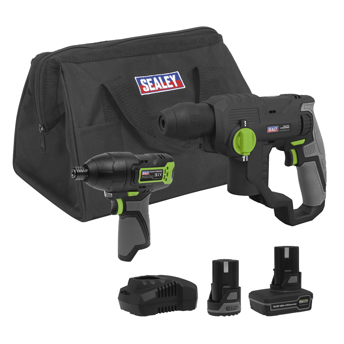 Sealey CP108VCOMBO4 2x SV10.8 Series Rotary Hammer Drill & Impact Driver