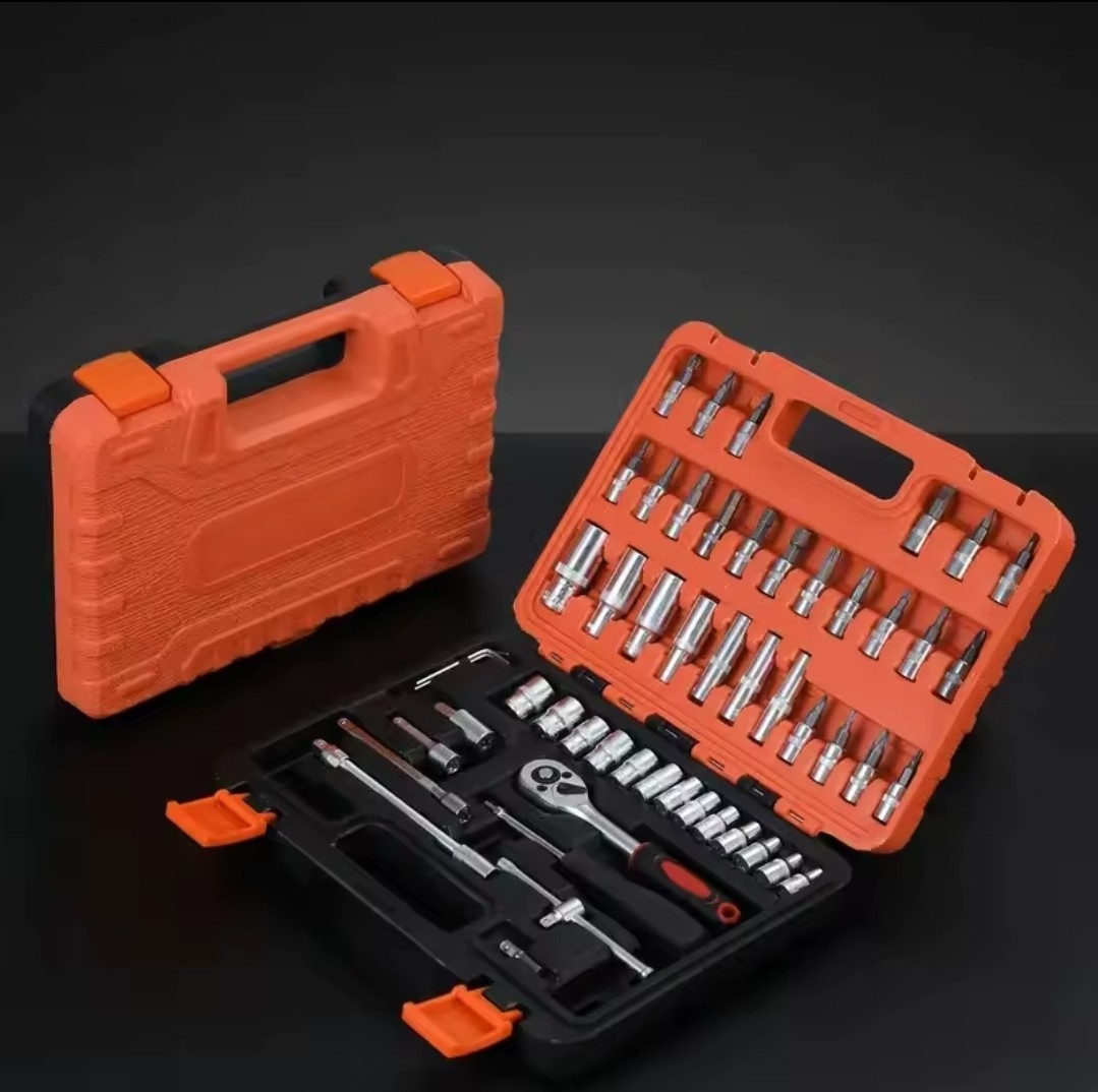 53Pcs Socket Set Car Repair Tool Ratchet Torque Wrench Kit 1/4″ Drive Set