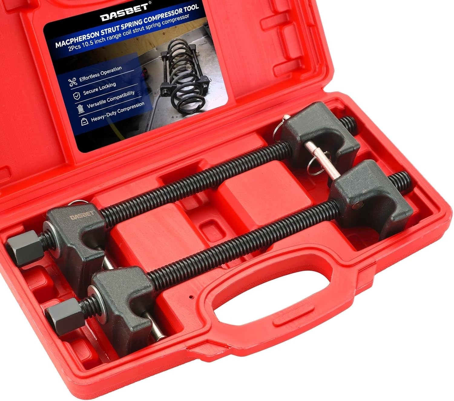 Macpherson Strut 2PCS Coil Spring Compressor Tool Kit with 10.5in Range for Susp