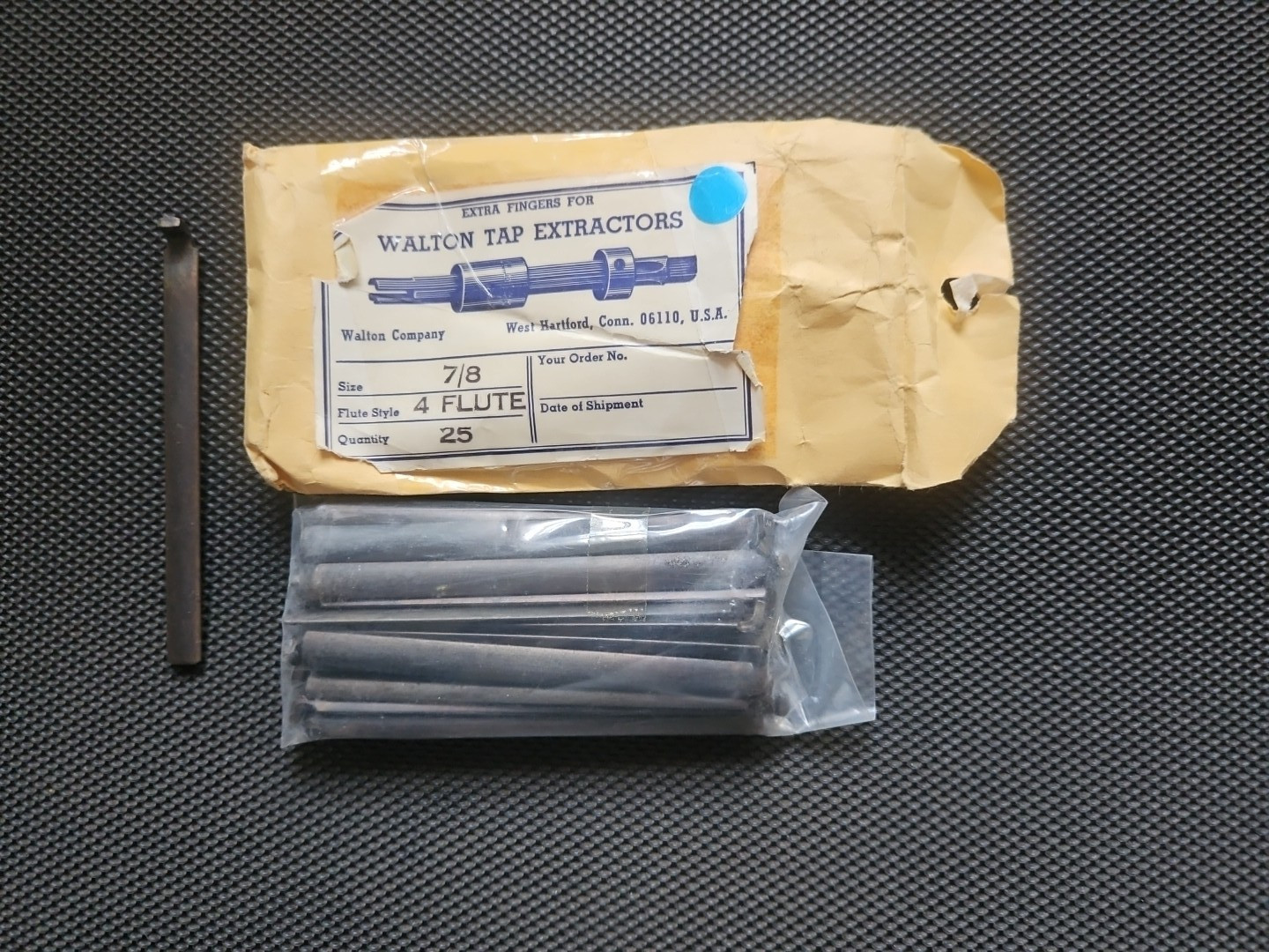 Pack of 25 7/8″ 4 Flute Tap Extractor Walton 12874 Replacement Fingers USA NOS
