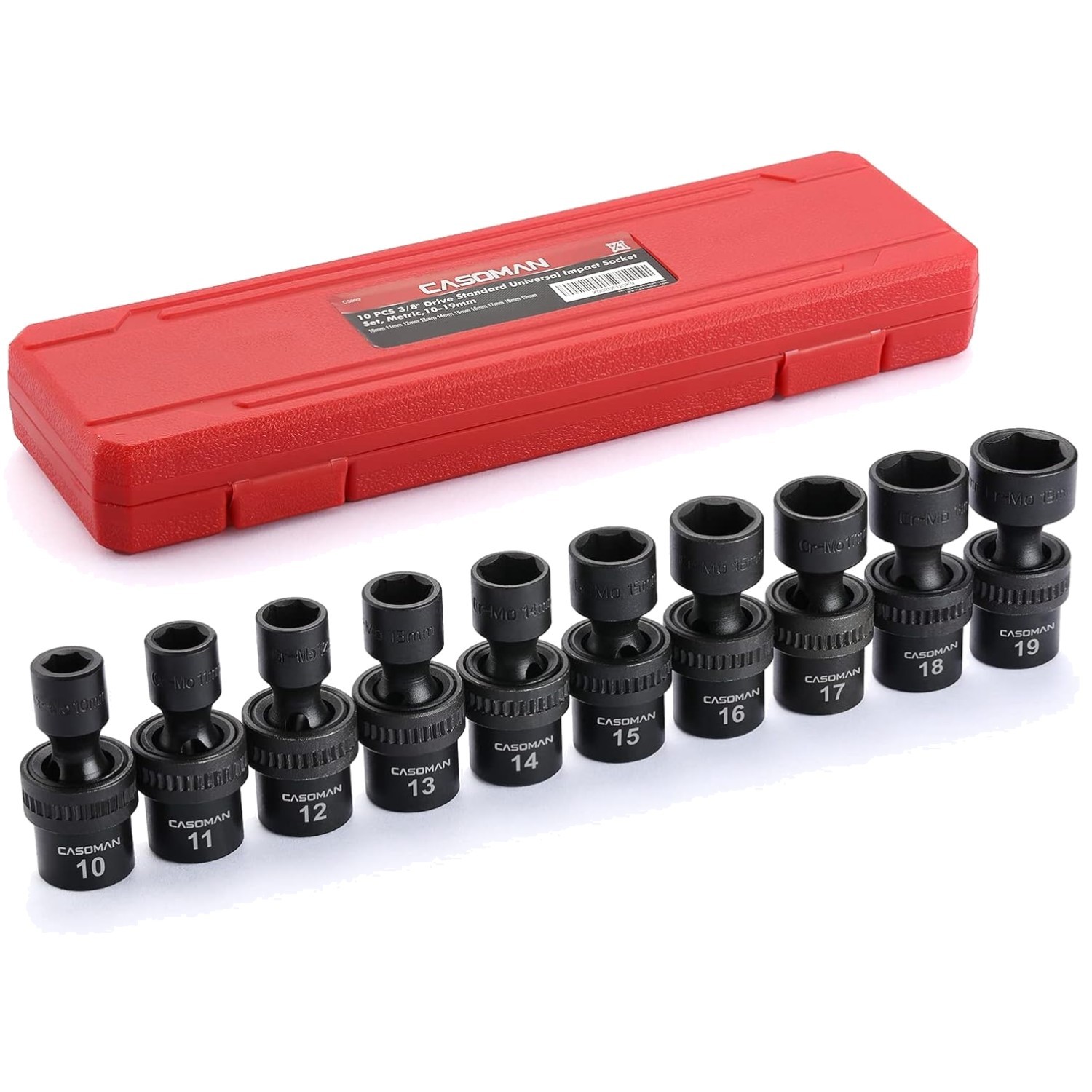 10 PCS 3/8″ Drive Impact Socket Set – Metric CR-MO 10-19mm, Durable & Versatile