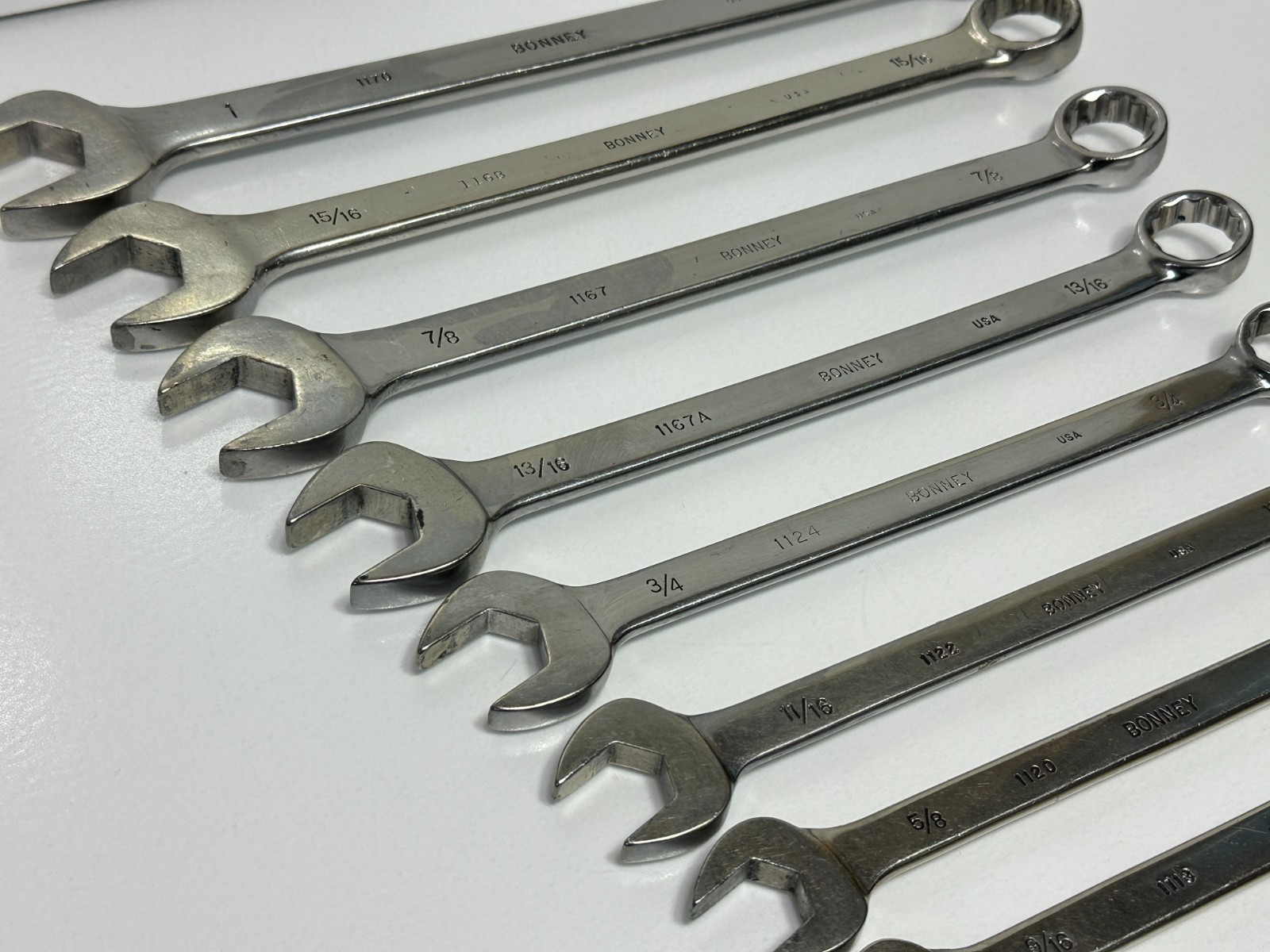 🇺🇸 Bonney Tools USA 11pc SAE 3/8-1″ Chrome Combination Wrench Set, 12 Point