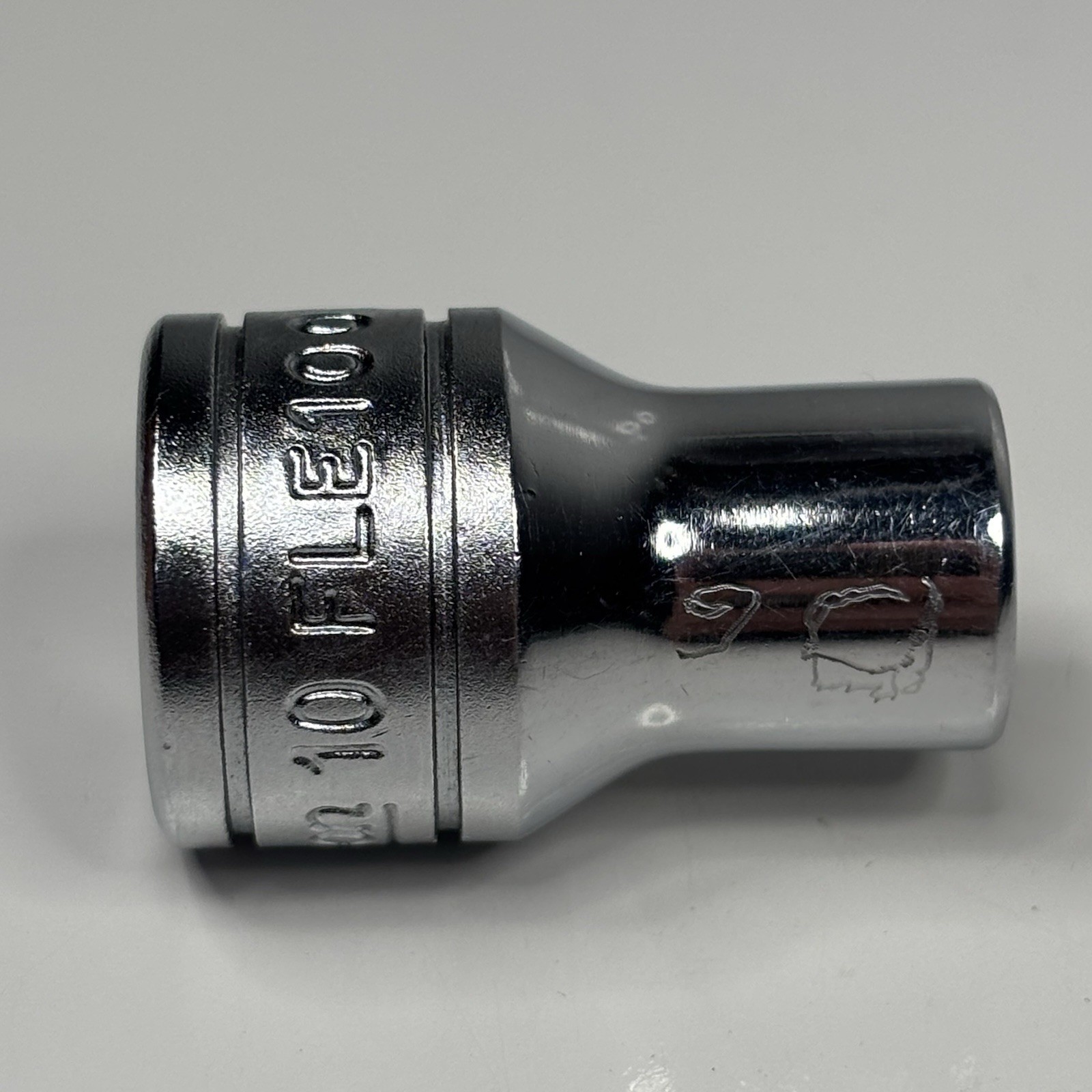 Snap On Tools FLE100 3/8 Drive Torx E10 Chrome Shallow Socket USA VTG 1987