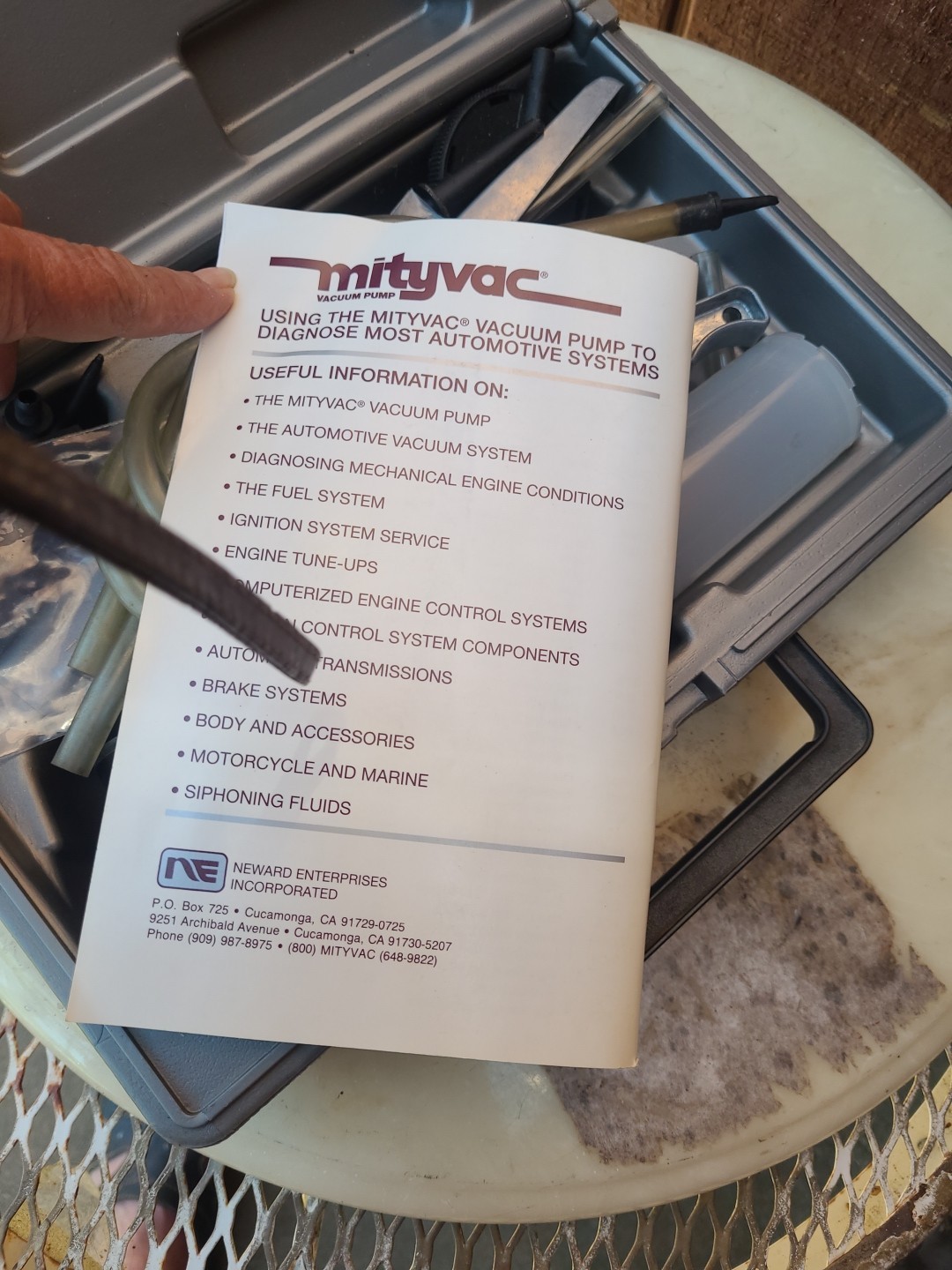 Vintage Silverline Mityvac Tool In Case Mechanic Tool Auto Test Kit With Book