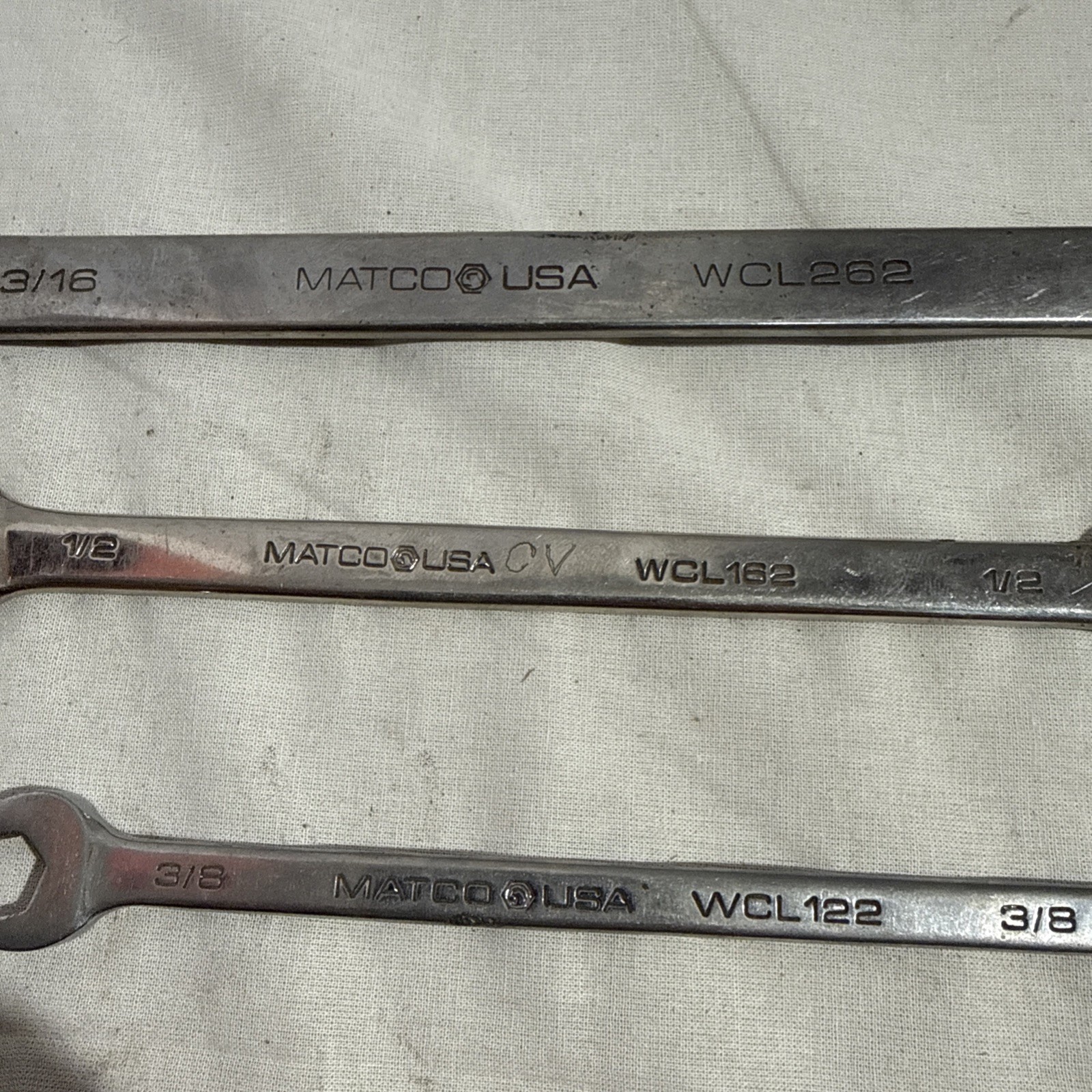 Matco Tools USA 3 Pcs 13/16 – 1/2 – 3/8 SAE Combination Wrench 12 Point Chrome