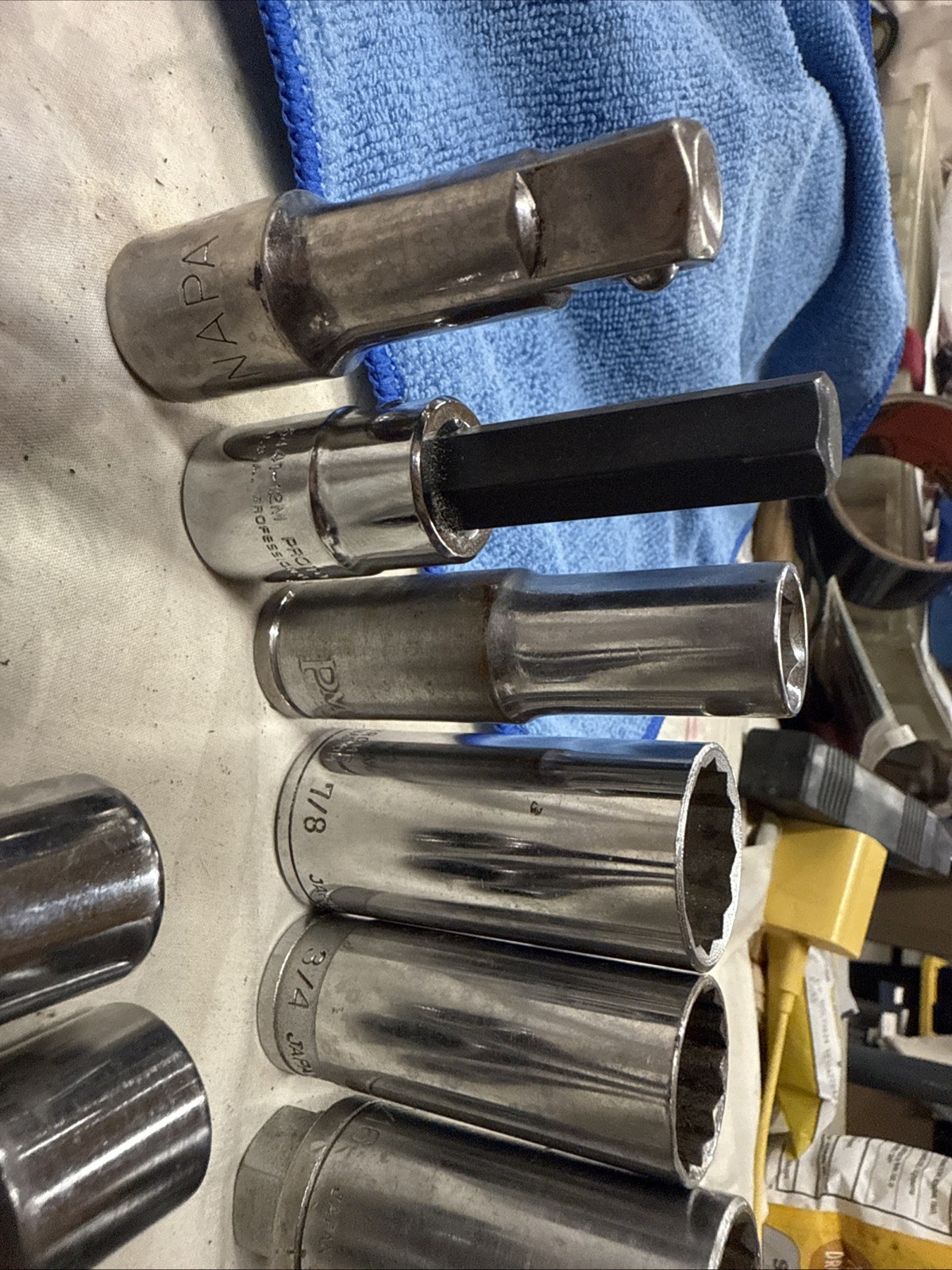 Vintage Japan, Manufactured, Ratchets, And Sockets.3/8” Dr. 1/2” Dr. + Extension