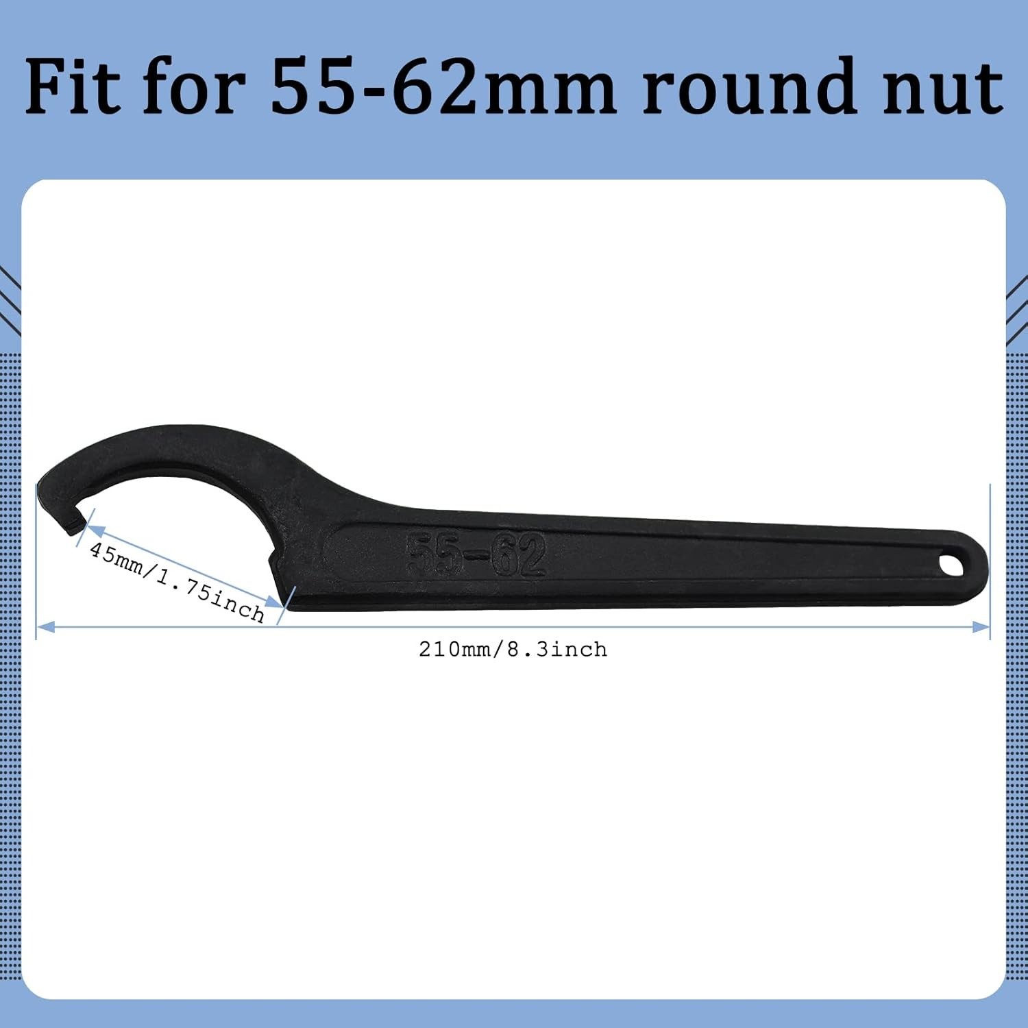 7-inch C Hook Spanner Wrench – High Torque Carbon Steel for Round Nut Adjustment