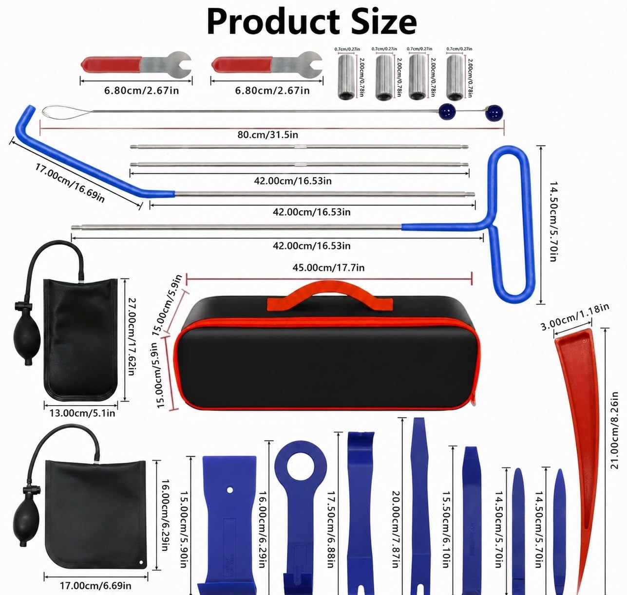 26-Piece Auto Trim Removal Tool Kit – ABS & Stainless Steel Panel Tools for Dash