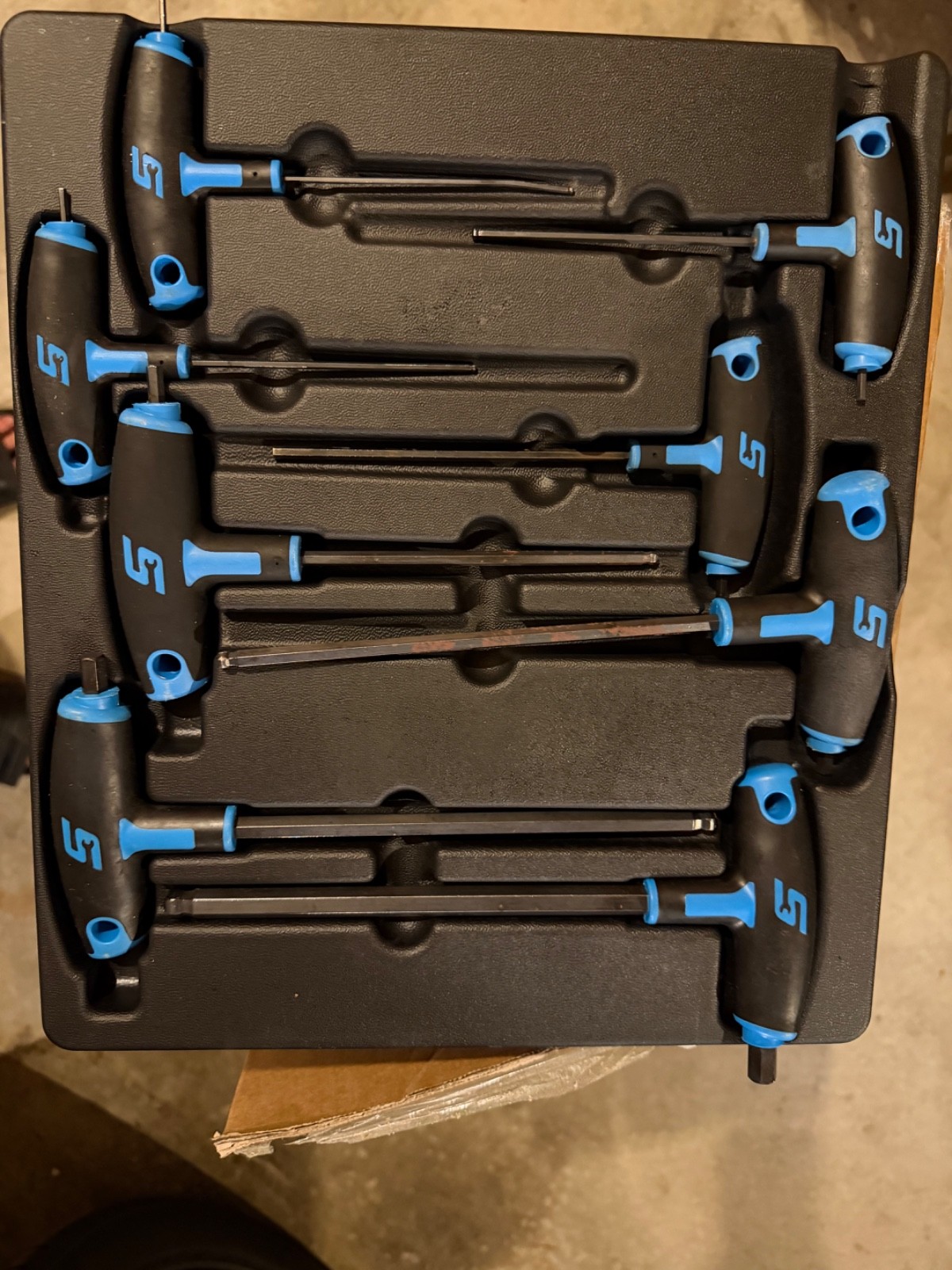 Snap On AWSGM800A Blue 8 piece Metric T / L Shaped Combination Hex Wrench Set
