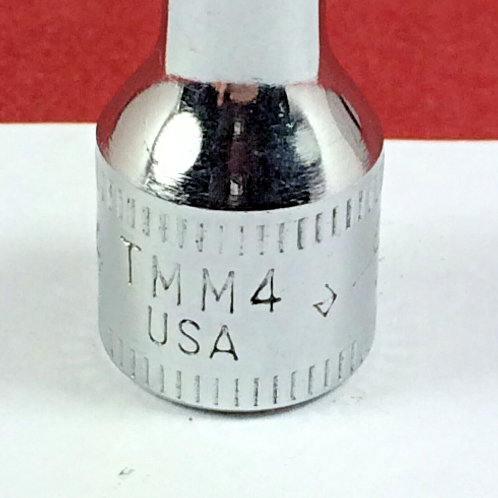 Excellent! Snap-on 4mm TMM4 Metric 1/4″ drive Shallow Socket 1986 Engraved