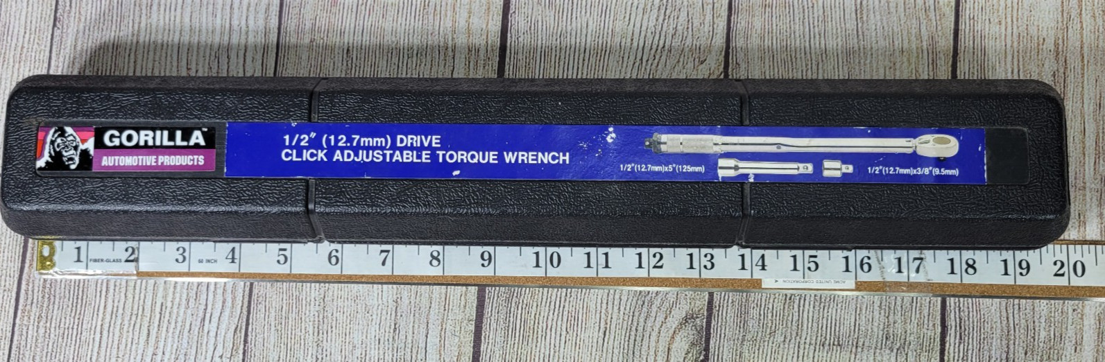 Gorilla Torque Wrench 1/2″ (12.7mm) Drive Click Adjustable EUC