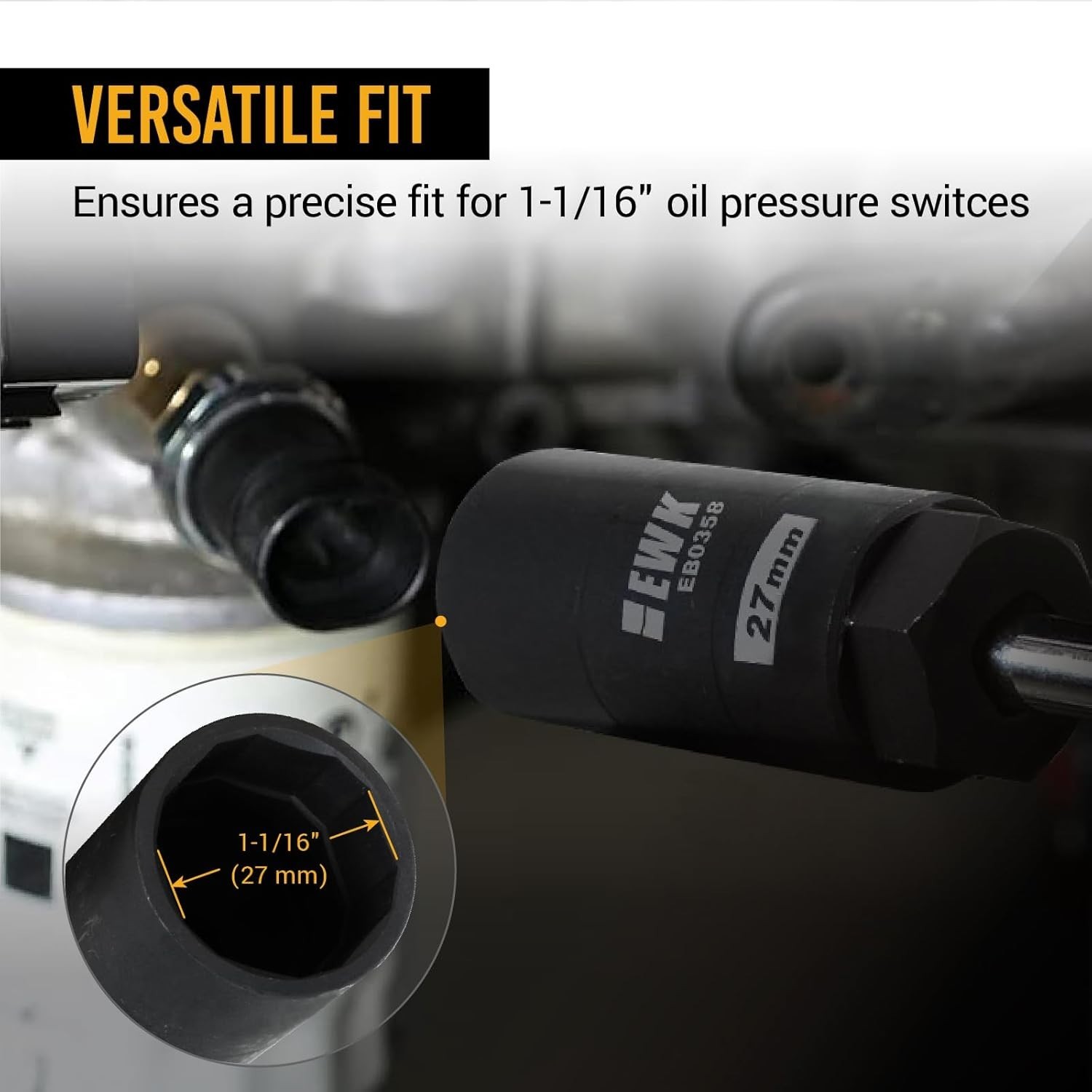 Precision Designed Oil Pressure Socket for GM, Chrysler & Chevy Maintenance