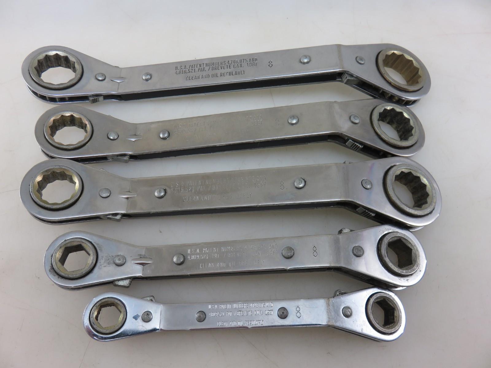 MAC Tools METRIC Offset Reversible Ratcheting Double Box End Wrench 5pc Set