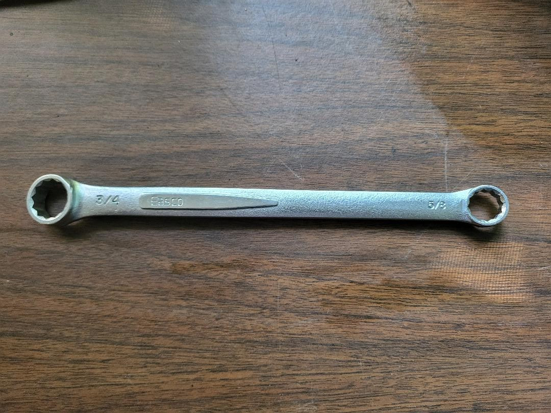 3/4″ x 5/8″ BOX END WRENCH, 12-pt., SATIN FINISH, EASCO # 62124