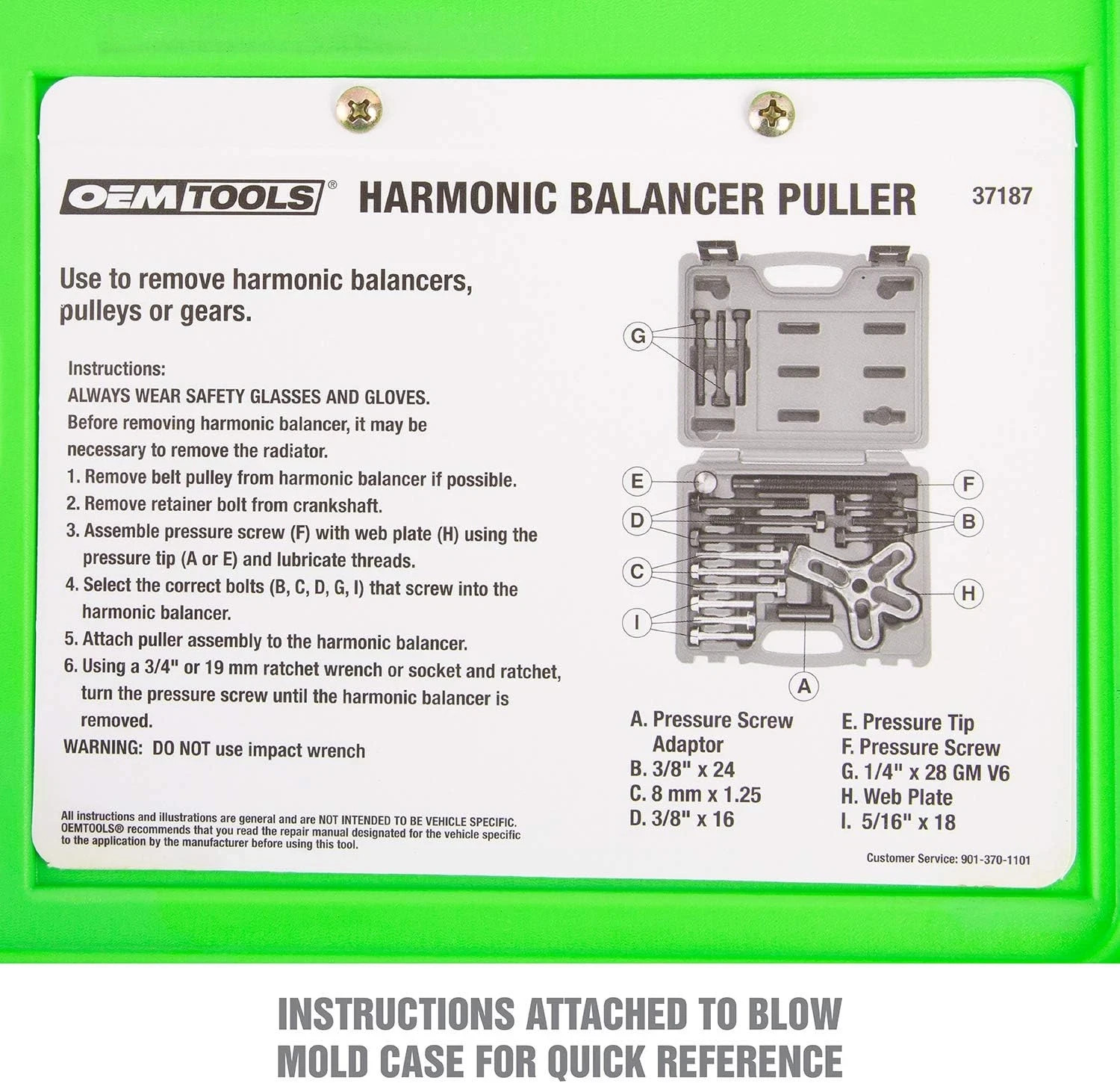 37187 Harmonic Balancer Puller Kit – Heat-Treated Steel Puller Yoke for Gear, St