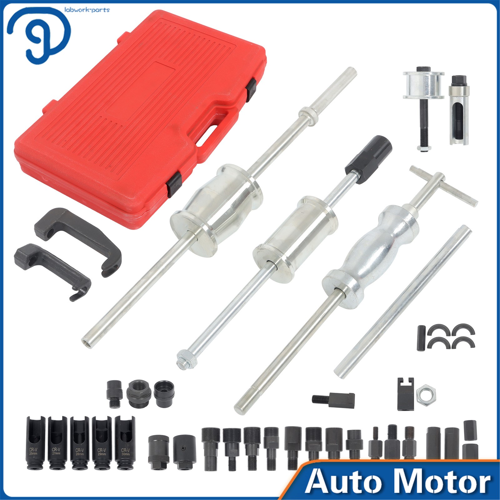 40 Pcs Diesel Injector Remover Slide Hammer Puller Extractor Kit Complete Tool