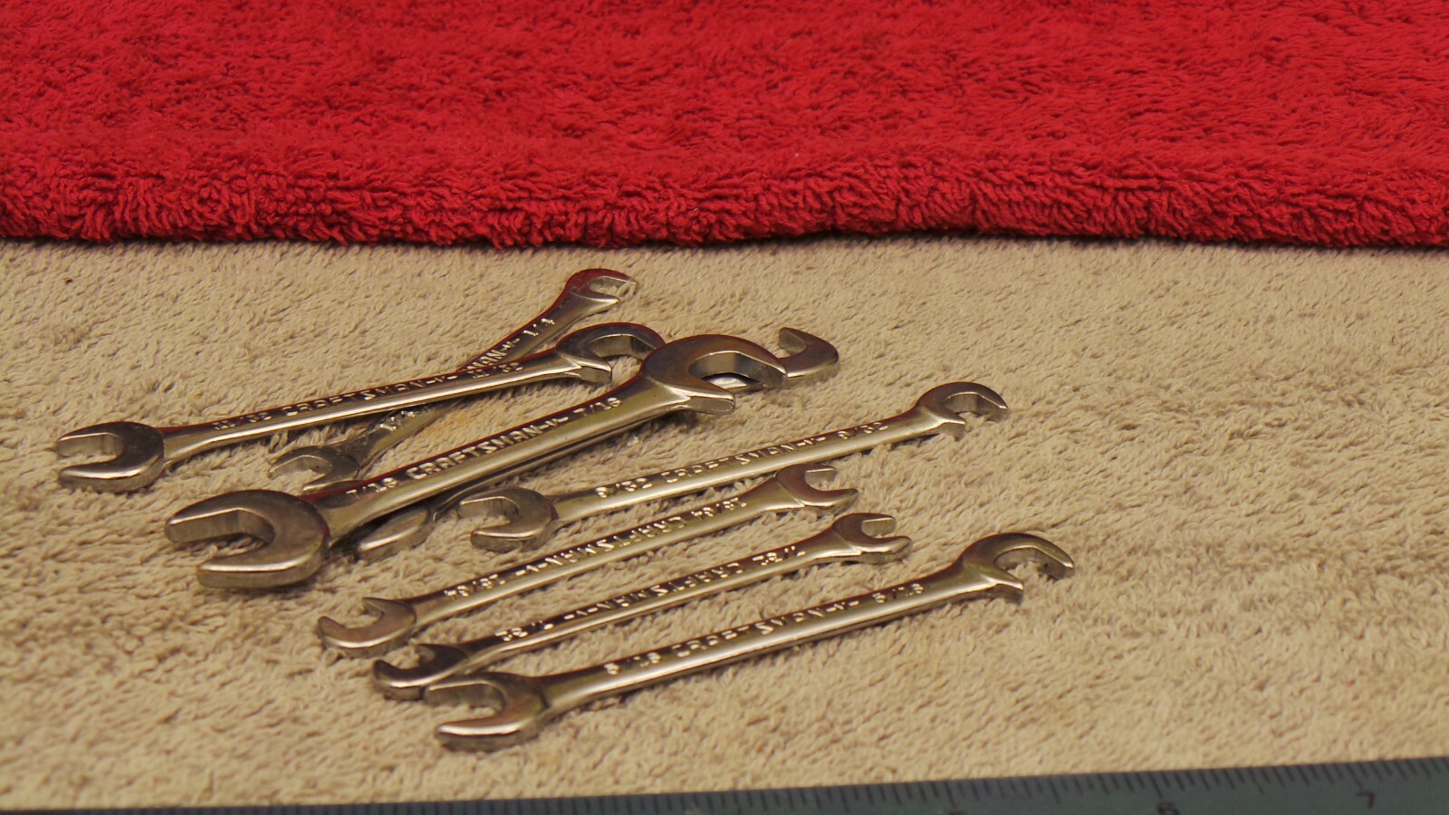 Craftsman No. 4306 USA 8 Piece SAE Open End Ignition Wrench Set Complete Sears