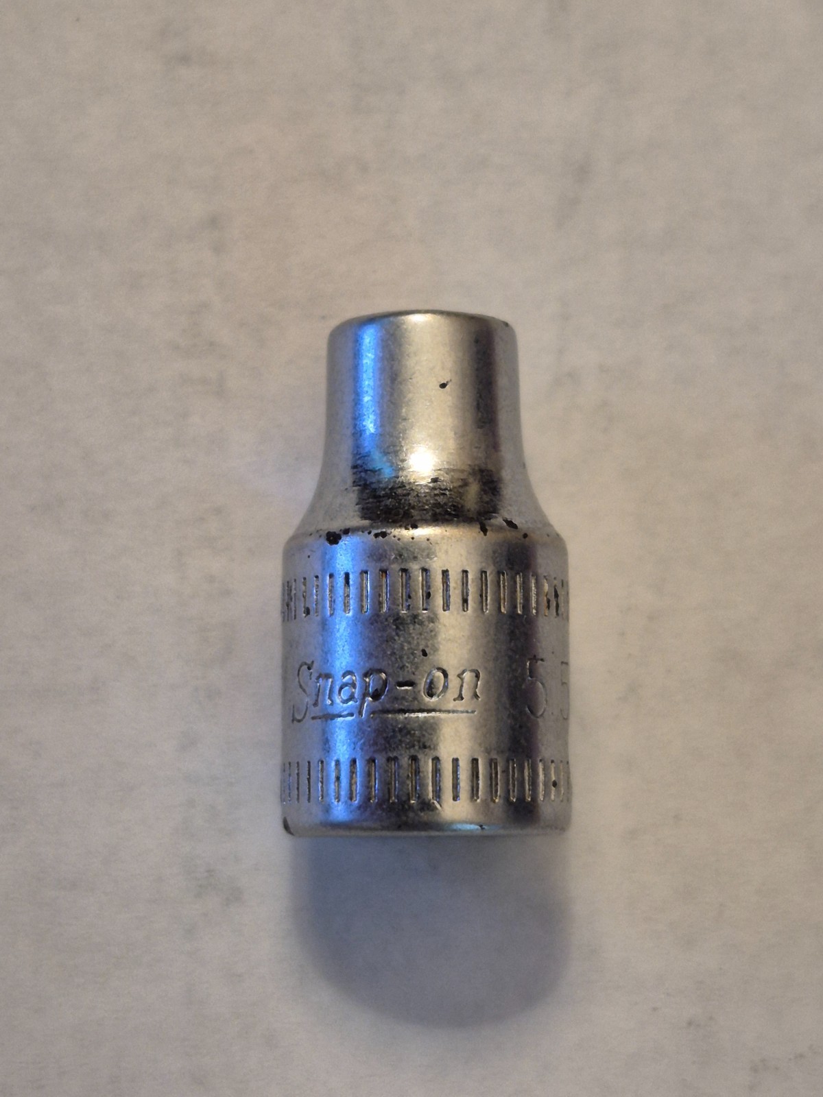 Snap-On Tools 1/4″ Drive 5.5MM 6-Pt Shallow Chrome Socket TMM5.5 USA Older Logo