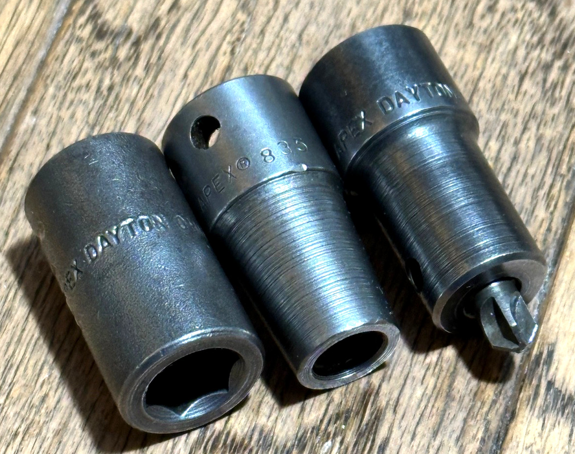 🇺🇸 APEX Tool 1/4 5/16 7/16 Hex Bit Holder Hand Impact Power 3/8 Socket Set Lot