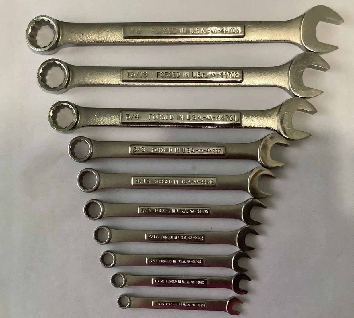 Craftsman 10pc SAE 5/16-7/8 Combination Wrench Set VA Series 12pt USA