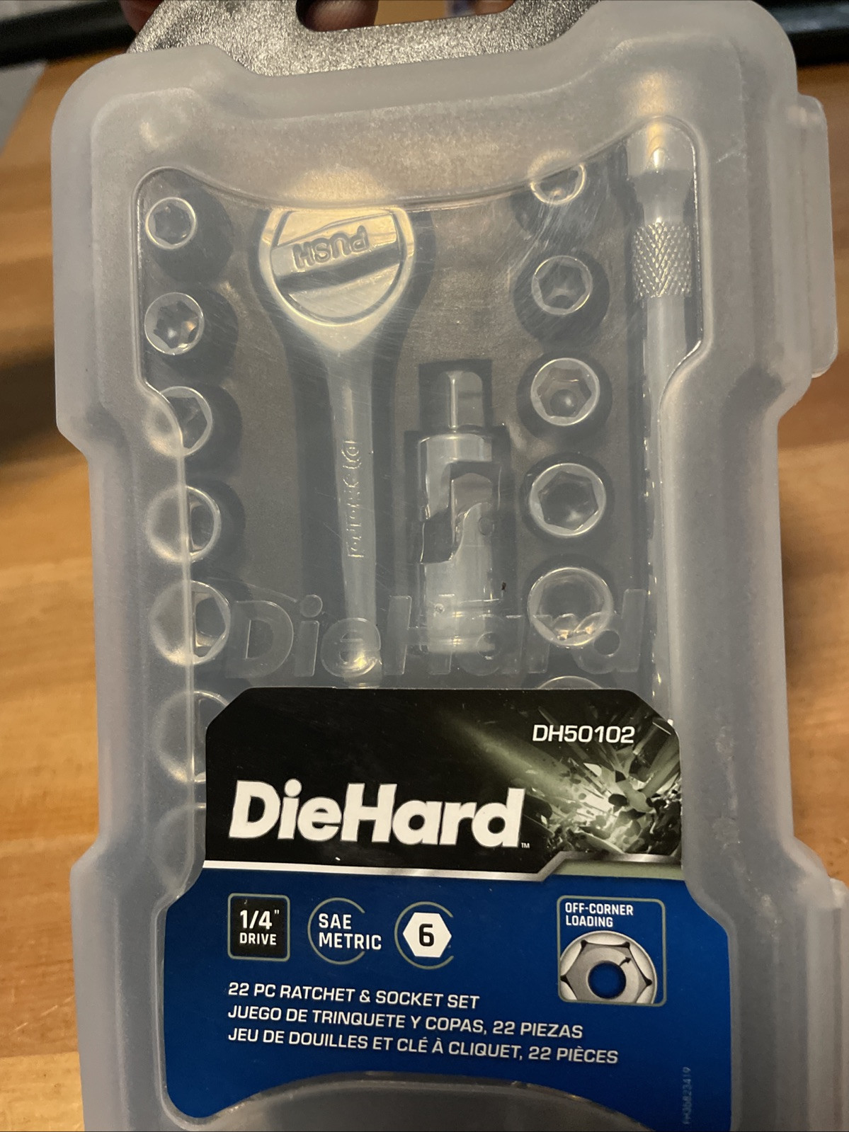 Diehard 22pc 1/4” Ratchet Socket Set Metric SAE DH50102 Brand New