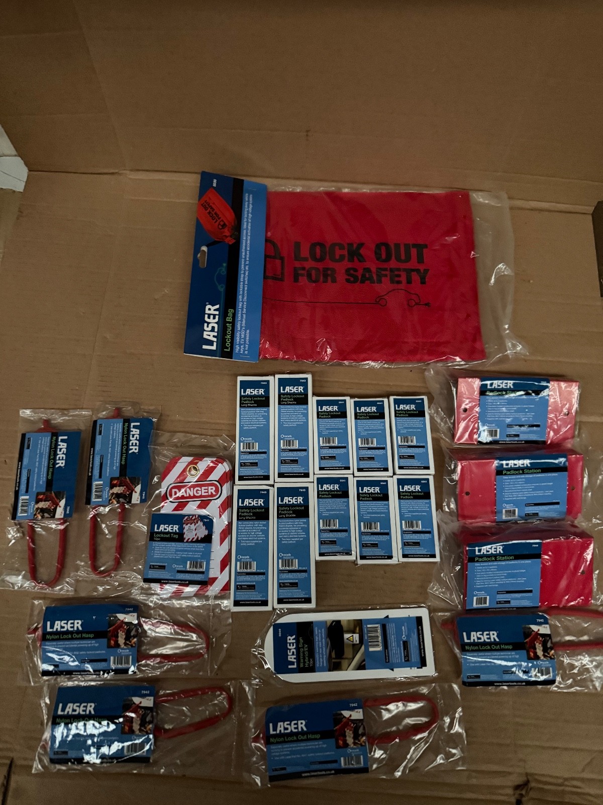 Laser 8155 Master Lockout Tagout Kit Wall Mount Safety Padlock Station VAT inc