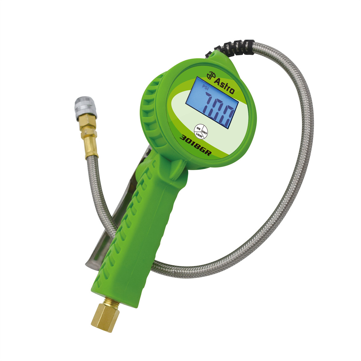Astro Pneumatic Digital Tire Inflator w/ Stainless Steel Hose & Push-Lock Couple
