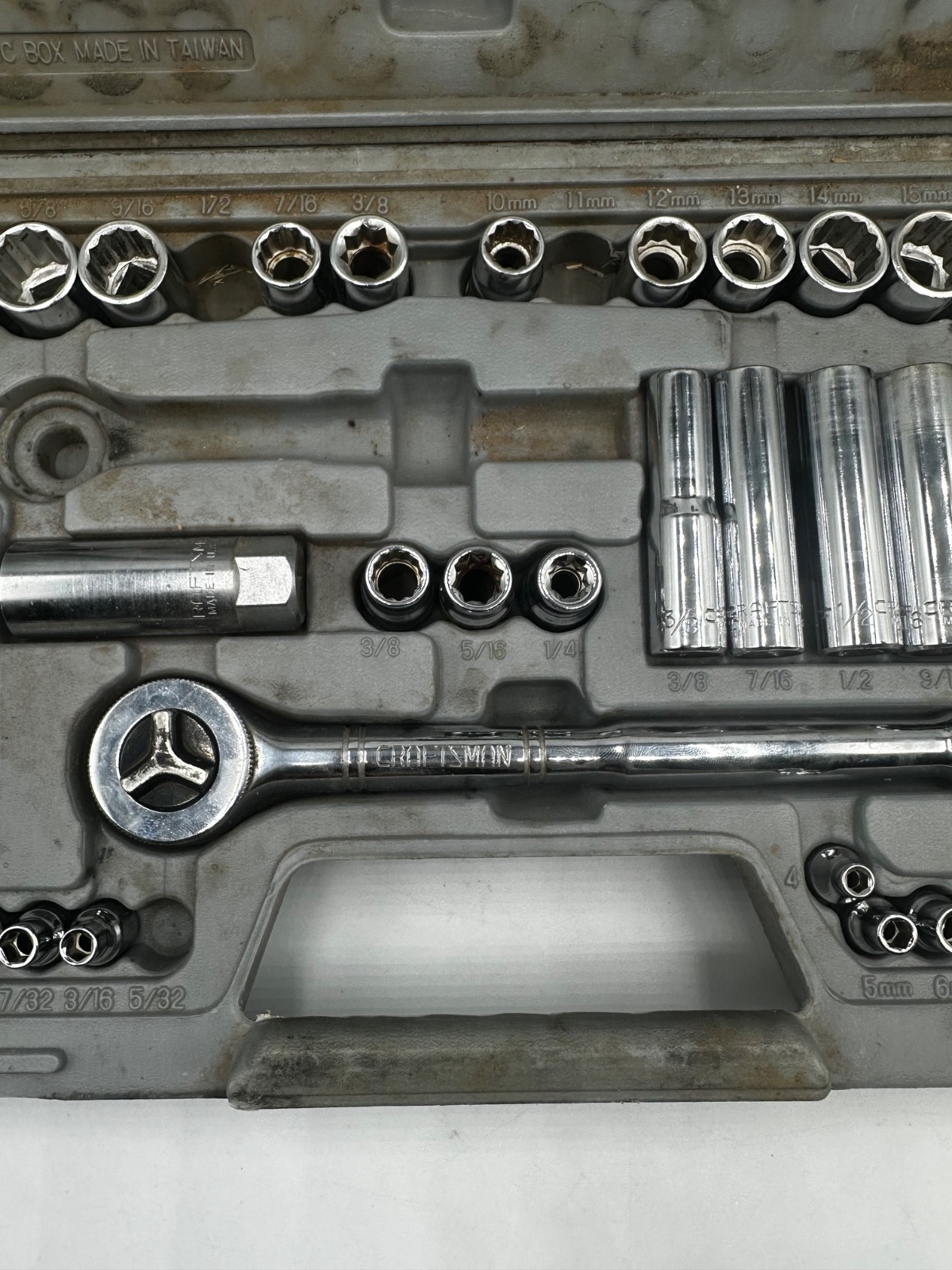 Craftsman 50pc Mechanics Ratchet Socket Set Metric & SAE Vtg USA MISSING PIECES