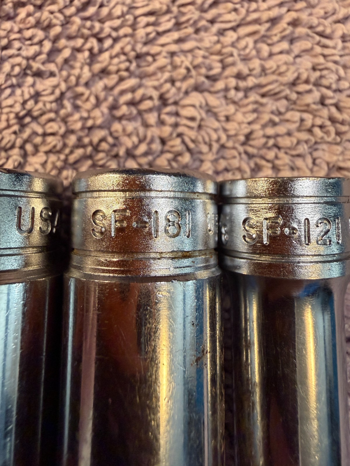 3 Snap-On Sockets 3/8″ Drive 12 Point SAE Deep 19/32 9/16 3/8 SF191 sf181 sf121